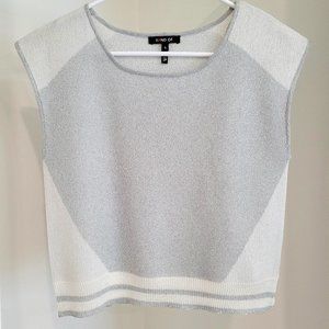 KIIND OF Metallic Woven Muscle Crop Top Boxy
